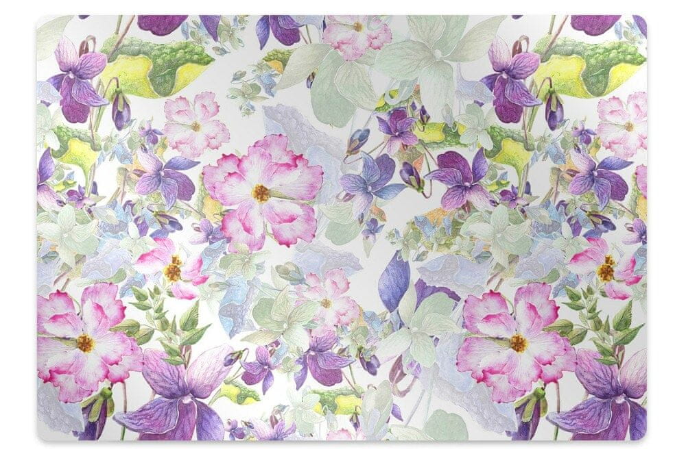 kobercomat.sk Ochranná podložka pod stoličku fialové kvety 100x70 cm 